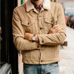 Levi's Mens Tan Corduroy Sherpa Trucker Jacket